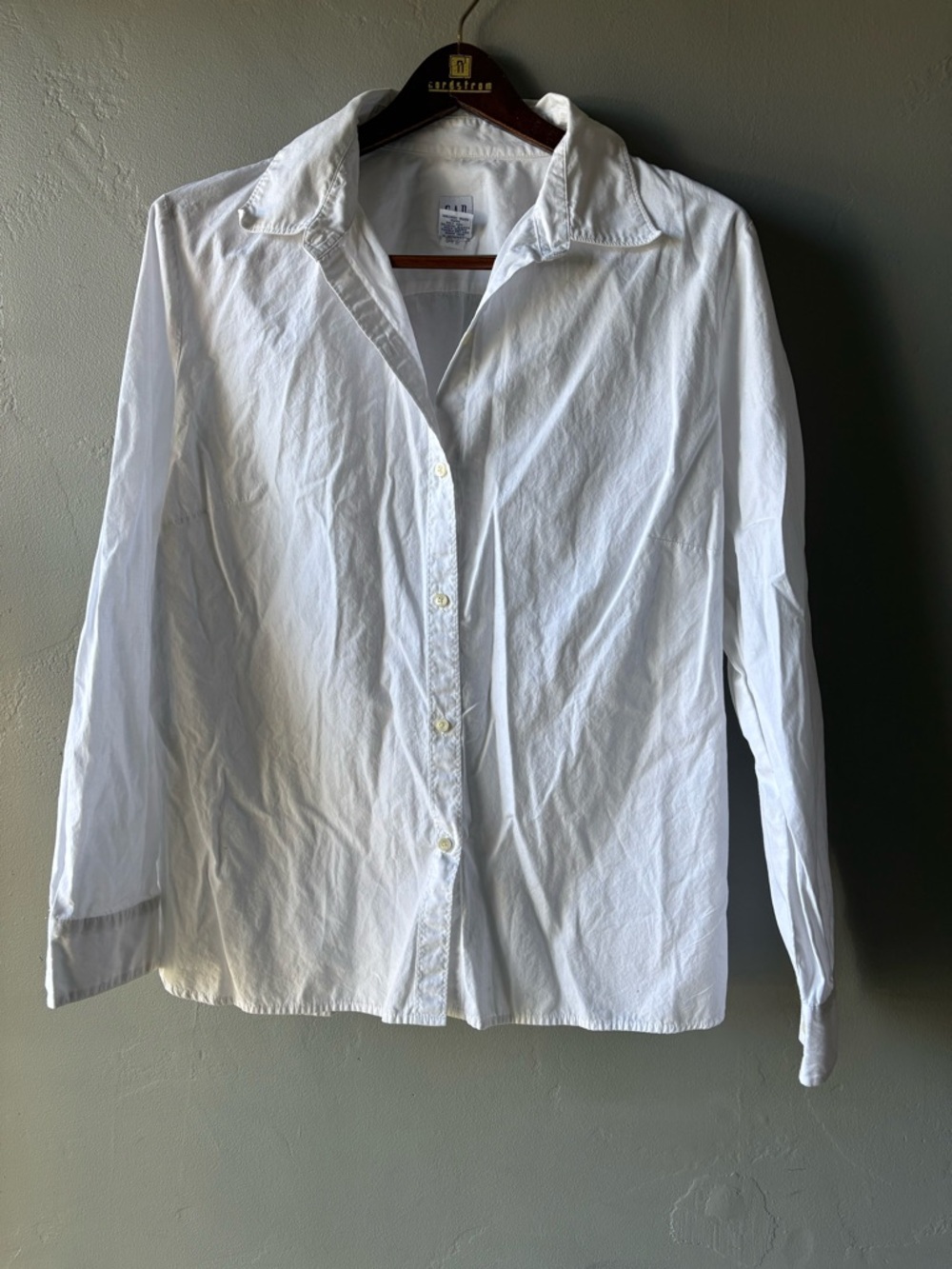 GAP White Button Down 100% Cotton Long Sleeve Shirt ~ Size XL